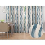 Biante Dekorační závěs Elen PM-129 Modré akvarelové vlny na režném - šířka 140 cm 140x190 cm – Hledejceny.cz