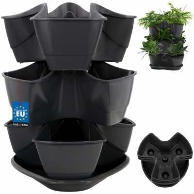 Prosperplast COUBI květináč 29,5x29,5x38 cm grafit – HobbyKompas.cz