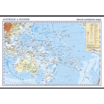 Austrálie a Oceánie - školní nástěnná zeměpisná mapa 1:13 mil./136x96 cm – Zboží Mobilmania
