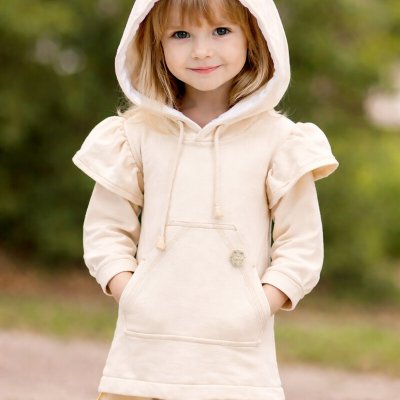 Takoy Elektronický PDF střih dětské teplákové šaty s kapucí Evelyn-110-128 – Zboží Dáma