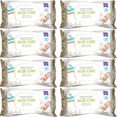 Dada Extra Vlhčené ubrousky Care Aloe Care organické aloe 8 x 64 ks – Hledejceny.cz