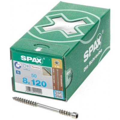 SPAX TERRASSE A4 ZYLINDERKOPF T-STAR PLUS T40 FIXIERGEWINDE CUT, 8x120mm - 50 ks – Hledejceny.cz