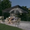 Zahradní stan a altán vidaXL Pavilon s pohádkovými světly LED 3x3 m antracitový