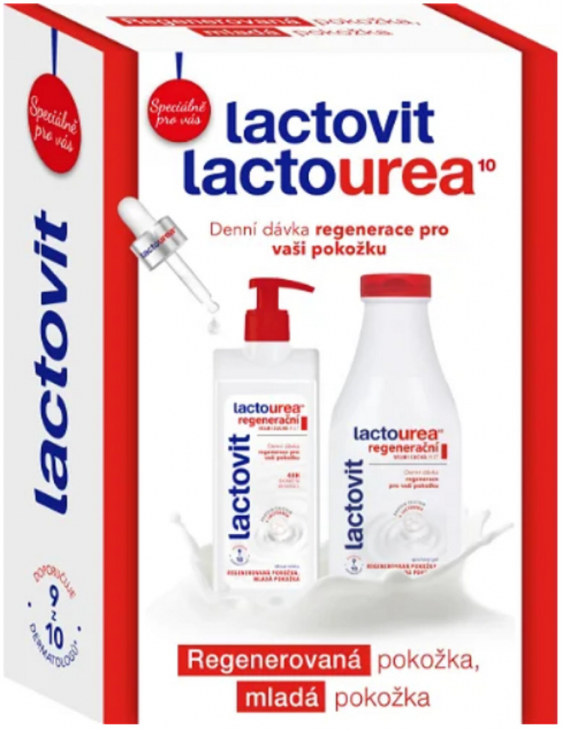 Lactovit Lactourea regenerační tělové mléko 400 ml + regenerační sprchový gel 500 ml dárková sada