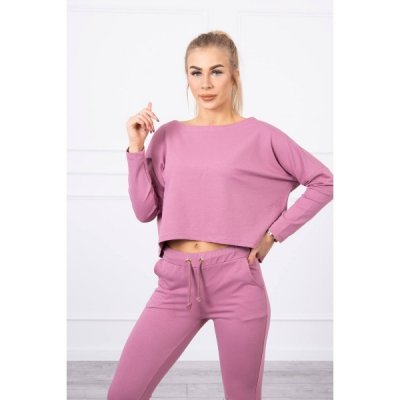 Dámská souprava s oversize blůzou MI9091 tmavě růžová – Zboží Mobilmania