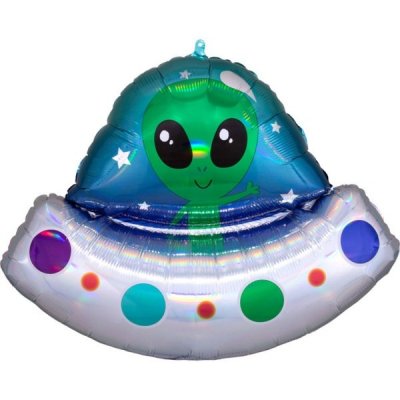 Amscan Foliový balonek Mimozemšťan v létajícím talíři 71 cm – Zboží Mobilmania