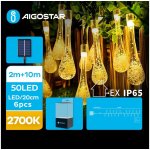 Aigostar LED Solární dekorační řetěz 50xLED 8 funkcí 12m IP65 teplá bílá | AI0411 – Hledejceny.cz