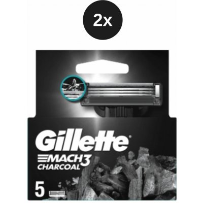 Gillette Mach3 Charcoal 2x5 ks – Zboží Mobilmania