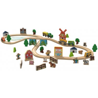lupilu Dřevěná železnice Sada dinosaurů Statek – Zboží Mobilmania