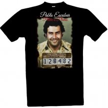 Tričko s potiskem Pablo Escobar pánské Černá