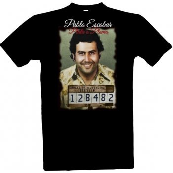 Tričko s potiskem Pablo Escobar pánské Černá