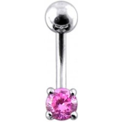 Šperky4U stříbrný piercing do pupíku zirkon BP01027-P