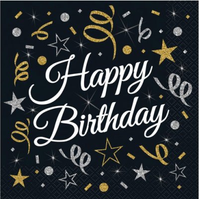 Godan papírové ubrousky Happy Birthday 33x33cm – Sleviste.cz