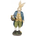 Dekorace králičí taťka v modrém saku s vajíčky 17*10*38 cm – Hledejceny.cz