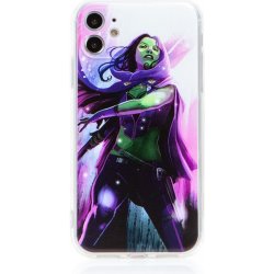 Pouzdro AppleMix MARVEL Apple iPhone Xr - Gamora - gumové - bílé / růžové