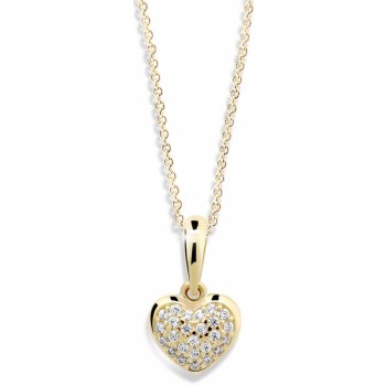 Cutie Jewellery Zlatý přívěsek ve tvaru srdce se zirkony Z6295 2383 40 10 X 1