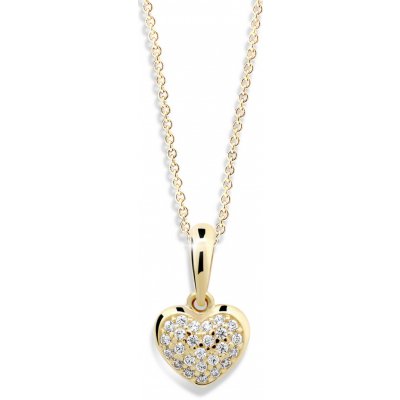 Cutie Jewellery Zlatý přívěsek ve tvaru srdce se zirkony Z6295 2383 40 10 X 1 – Zboží Mobilmania