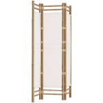 vidaXL Skládací 3panelový paraván 120 cm bambus a plátno – Zboží Dáma