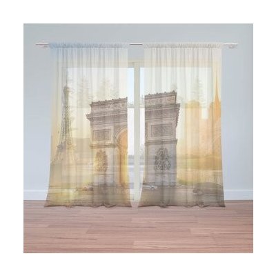 Sablio Záclony Paříž Vítězný oblouk: 2ks 150x250cm – Hledejceny.cz