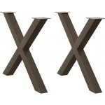 Omaxi 316479 Nohy k jídelnímu stolu ve tvaru X 2 ks přírodní ocel 90 x 72-73 cm ocel – Zboží Dáma