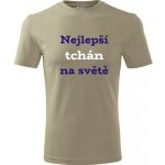 Tričko nejlepší tchán na světě dárek pro tchána k 40 narozeninám khaki – Sleviste.cz