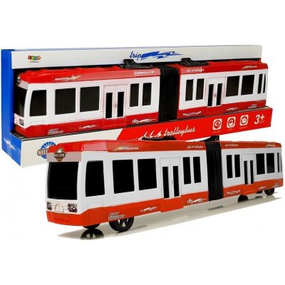 LEANToys Import Kloubový autobus s třecím pohonem Červená – Zboží Mobilmania