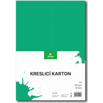 Kreslicí karton A3/180g/50lis tmavě zelená – Zboží Dáma
