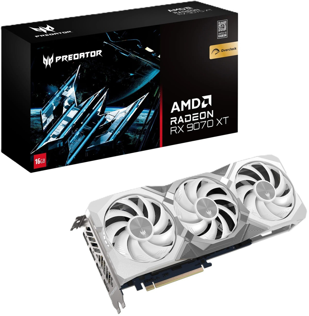 Acer PREDATOR BIFROST Radeon RX 9070 XT White OC 16GB GDDR6 DP.Z4FWW.P02