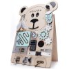 Dřevěná hračka Manibox senzorická deska Activity board opice Pawel
