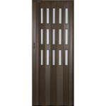Hopa Plastové shrnovací dveře Matrix prosklené ořech tmavý 87 x 200 cm – Zbozi.Blesk.cz