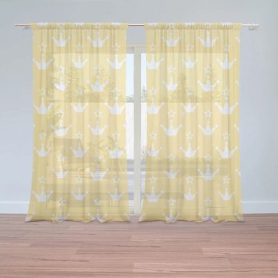 Sablio Záclony Princeznovské korunky: 2ks 150x250cm – Hledejceny.cz
