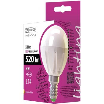 Emos LED žárovka Premium Mini Globe 6W E14 Teplá bílá