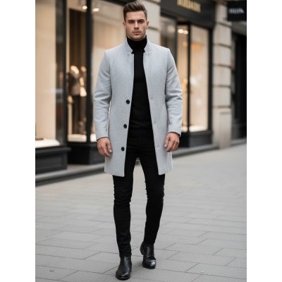 Pánský jednořadý elegantní kabát Marco cx0428 šedá – Hledejceny.cz