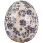 Dekorace keramické vajíčko s modrými květy Blusia S - Ø 9*12 cm – Hledejceny.cz