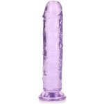 RealRock Crystal Clear Realistic 7 fialové dildo s přísavkou 20 x 3,8 cm – Zboží Dáma