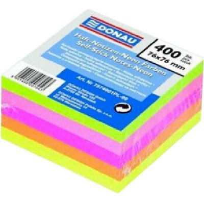 Donau Bloček samolepící 76x76mm 400 listů neon mix 1ks – Hledejceny.cz