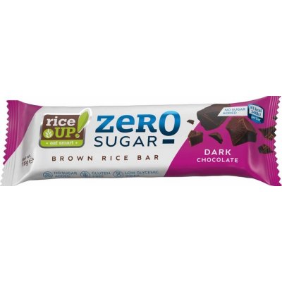 Rice Up Zero Bezlepková rýžová tyčinka bez přidaného cukru tmavá čokoláda 18 g – Zboží Dáma
