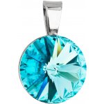 Pavona Stříbrný přívěsek s krystaly Swarovski modrý kulatý-rivoli 34112.3 light turquoise – Hledejceny.cz