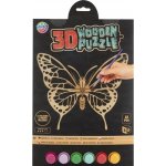 Grafix Dřevěné 3D puzzle 22 dílků + 6 ks akrylových barev motýl – Hledejceny.cz