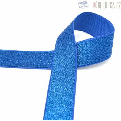 Pruženka s lurexem šíře 40 mm, modrá – Zboží Mobilmania