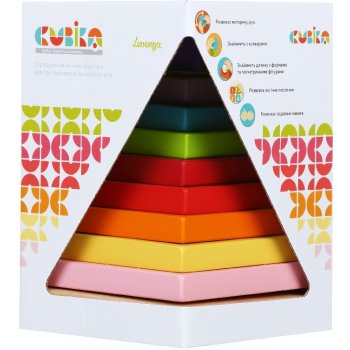 Wiky barevná pyramida dřevěná skládačka 9 dílů