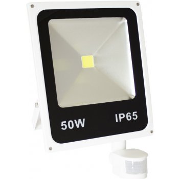 ENERGY LED reflektor bílý s čidlem pohybu - 50 W - 6000 K - 3500 L - COB - IP65 - studená bílá