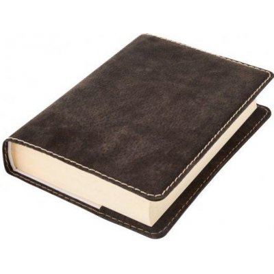 Kožený obal na knihu Klasik M 22,7 x 36,3 cm kůže hnědá tmavá semiš – Zbozi.Blesk.cz