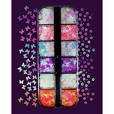 Sada holografických ozdob do pryskyřice motýli a květiny – Zboží Dáma