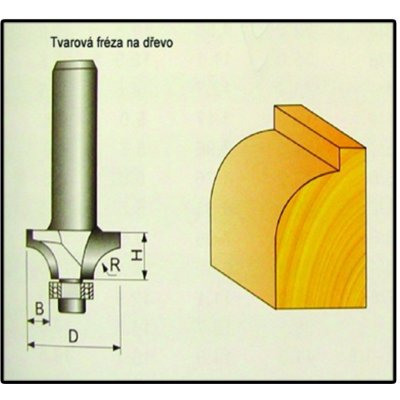 Fréza tvarová do dřeva F16 - 9,52x9,52x16mm – Zbozi.Blesk.cz