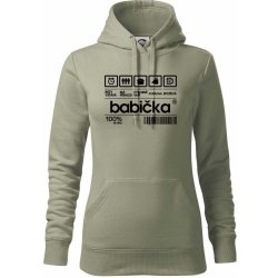 Čárový kód babička mikina dámská Cape s kapucí Light khaki