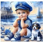 Norimpex Diamantové malování Malý námořník 30 x 40 cm – Sleviste.cz