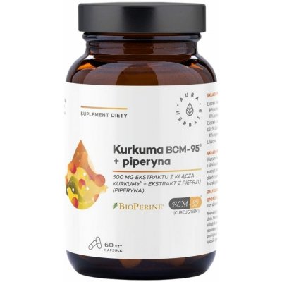 Aura Herbals Kurkuma 500 mg BCM-95 ® + Piperin 60 kapslí – Hledejceny.cz
