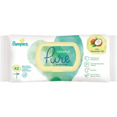 Pampers Pure Protection Coconut dětské jemné vlhčené ubrousky pro citlivou pokožku 42 ks – Zbozi.Blesk.cz