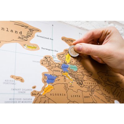 Stírací mapa světa deluxe bílá 88 x 52 cm – Zboží Dáma
